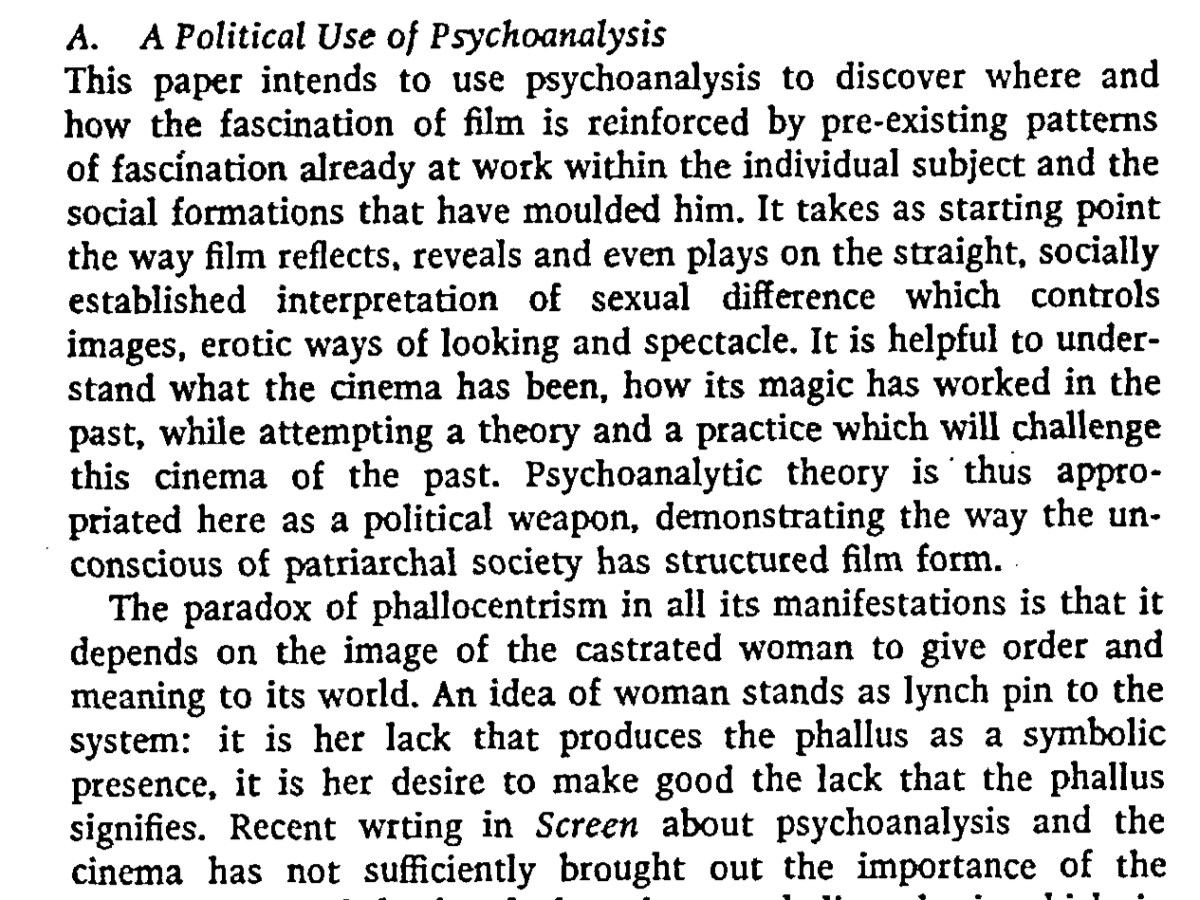 Visual pleasure and narrative&nbsp;cinema