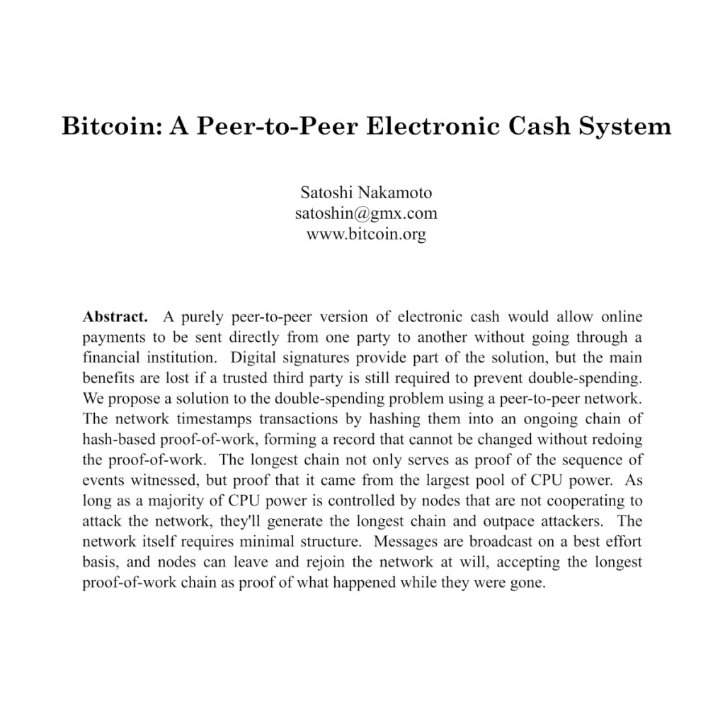 The Bitcoin white&nbsp;paper